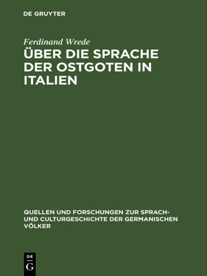 cover image of Über die Sprache der Ostgoten in Italien